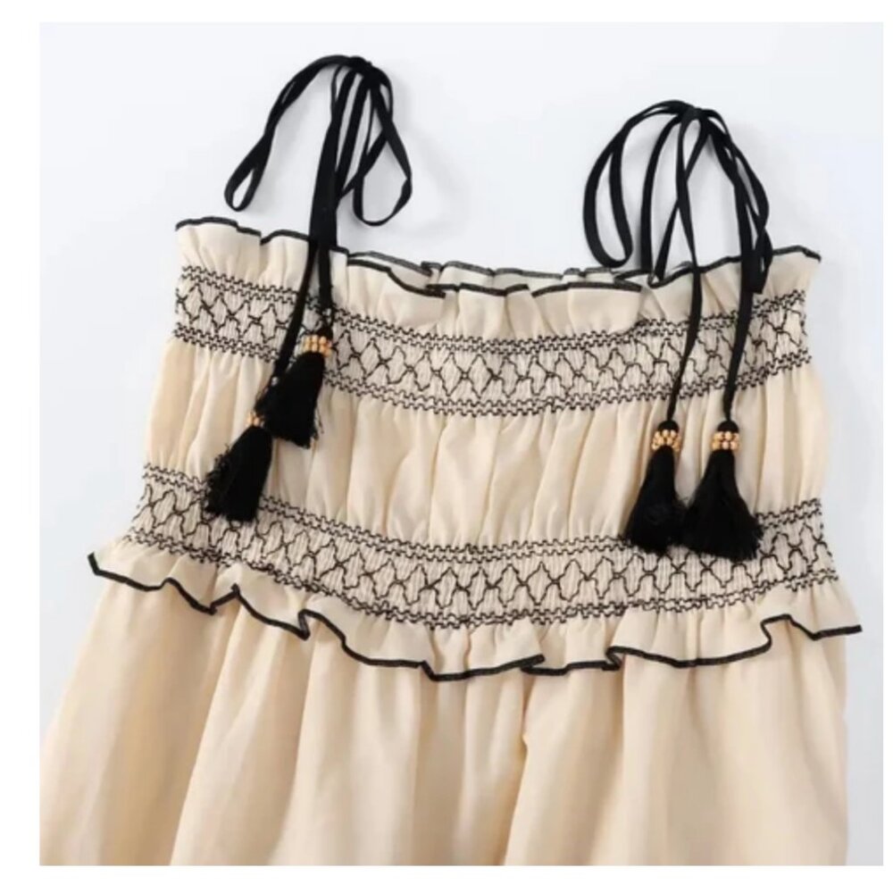 The Good Journey Mara Spaghetti Strap Folk Dress - Picture 5 of 15